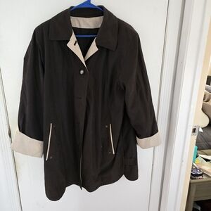 Elegant Black and Cream Trench Coat
